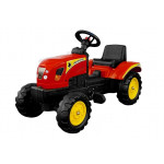 Veľký traktor Branson s prívesom a pedálmi 135 cm - červený